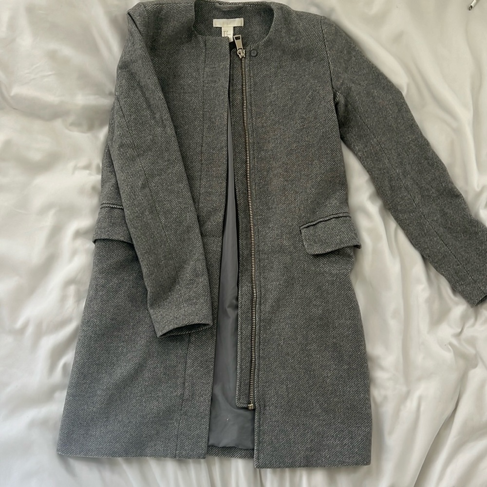 H&M grey wool blend coat